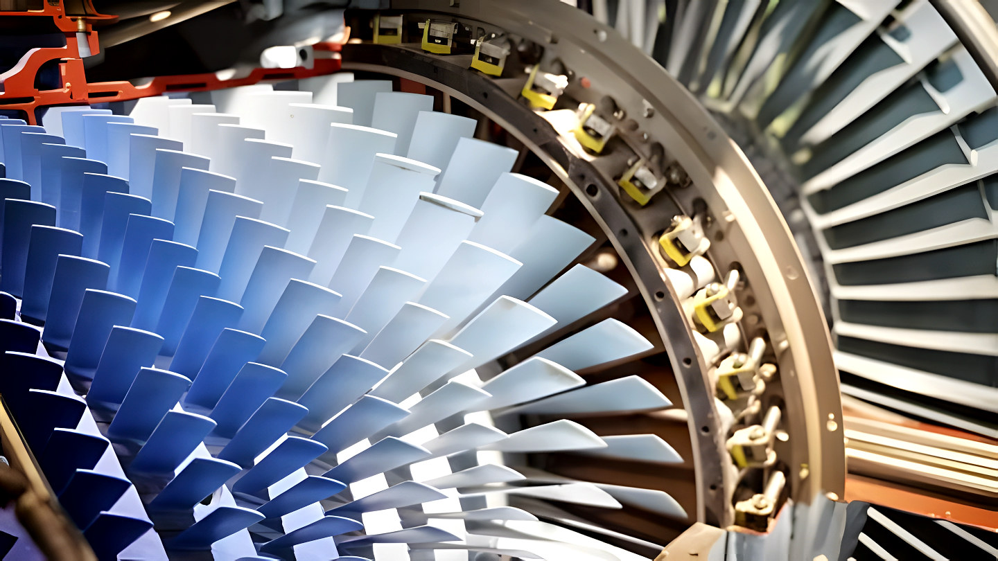 Close-up of turbine blades